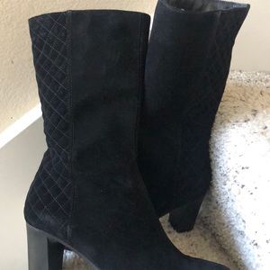 Black suede boots 7 1/2 side zipper closure